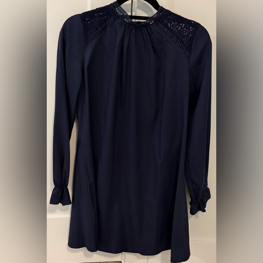SHEIN Dark Navy Long-Sleeve Shift Dress
